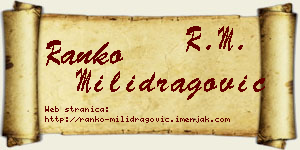 Ranko Milidragović vizit kartica